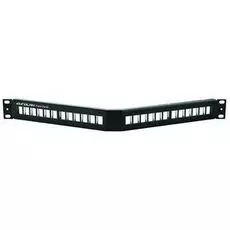 Патч-панель Eurolan 27A-00-24BL наборная экранированная угловая 19", 1U, 24 порта, прямые FTP Keystone