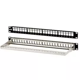 Патч-панель Hyperline PPBL3-19-24-SH-RM наборная, 19", 1U, под 24 экран./неэкран. модуля Keystone Ja