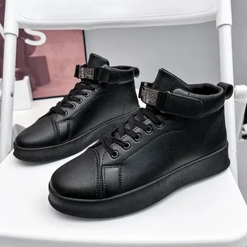 Fashion Men Luxury White Short Boots Autumn Winter British Fashion Anti Slip Comfortable Lightweight Work Boots Sports Casual Shoes 39 белый
