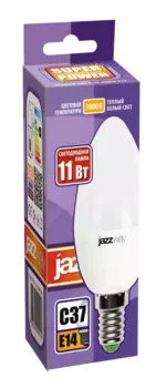 Лампа светодиодная E14 свеча/C37, 11Вт, 3000K / теплый свет, 950лм, Jazzway PLED-SP C37 11w E14 3000K (5019157)