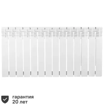 Радиатор секционный Equation Bimetal 500/80 14 секций боковое подключение биметалл белый