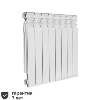 Радиатор секционный Oasis Aluminium 500/70 8 секций боковое подключение алюминий белый
