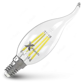 Светодиодная лампа филамент E14 FL CA35 4W 220V, 48823