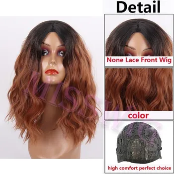 XINRAN модный короткий волнистый парик Ombre Blonde синтетический парик для женщин серый