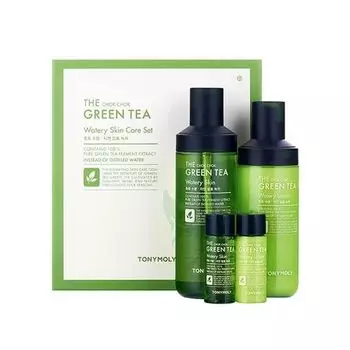 Набор: увлажняющий тоник для лица с экстрактом The chok chok green tea watery skin care set TONYMOLY 180мл,160мл,20мл,20мл
