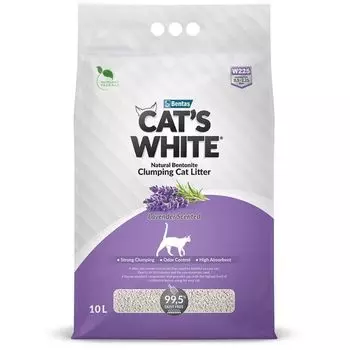 Наполнитель комкующийся с нежным ароматом лаванды Lavender Cat's White 10л