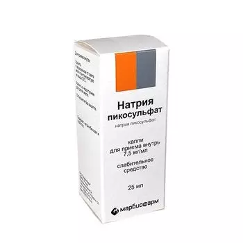 Натрия пикосульфат капли для приема внутрь 7,5мг/мл 25мл