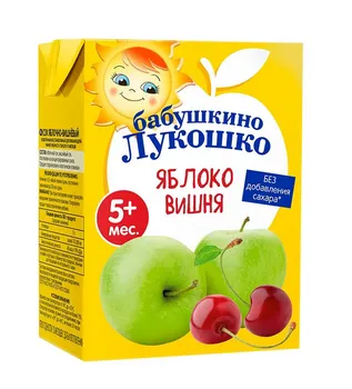Сок Бабушкино Лукошко яблочно-вишневый осв, 200 мл