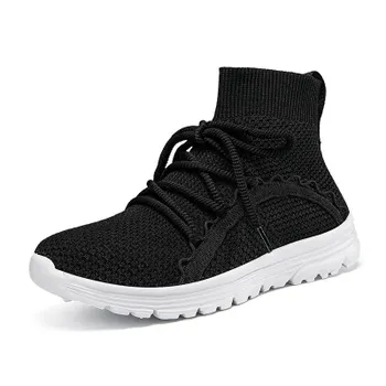 Fly Woven Shoes Дышащая женская обувь Повседневные кроссовки с увеличенным берцем 36 белый