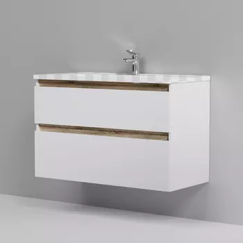 Тумба под раковину Am.Pm X-Joy 100 подвесная 2 ящика белый глянец