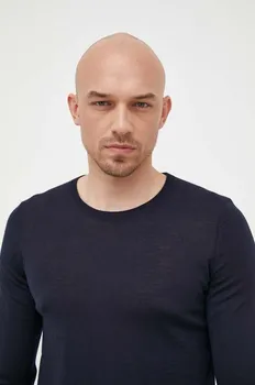Шерстяной свитер Boss, темно-синий