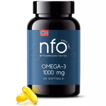 Норвегиан Фиш Оил NFO Омега-3 1000 мг масса 1450 мг капсулы, 60 шт