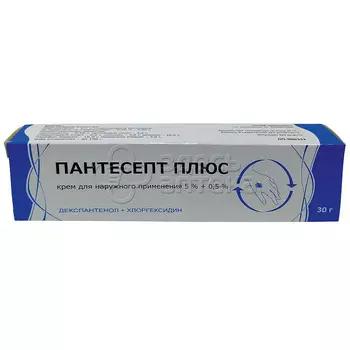Пантесепт плюс крем для наружного применения 5%+0.5%, 30г
