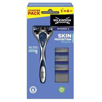 Обычная бритва со сменными лезвиями для мужчин 1шт + 4шт картриджи Wilkinson,Hydro 5 Skin Protection