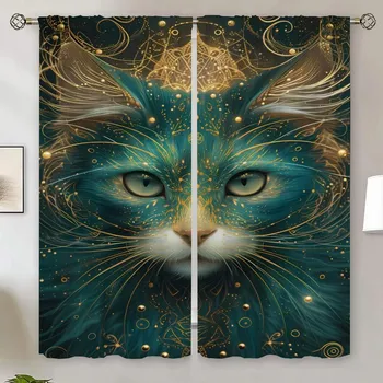 Noble Cat Шторы затемняющие шторы 100% кухонные шторы для камер Рождественское украшение спальни Современное украшение дома W50xH70cmx2pcs-CL