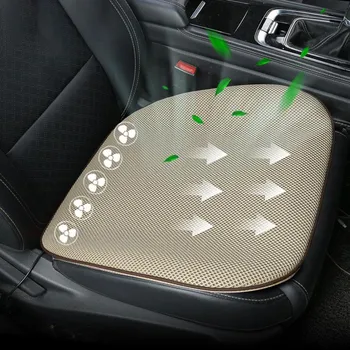 USB Car Ventilated Fan Cushion 45x45cm Seat Pad Summer Cool Heat Dissipation Seat Home Office Chair Cushion Removable 5 Fan