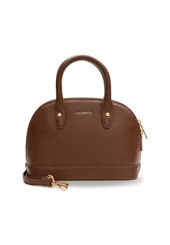 Сумочка Bologna Leather кожаная 24 см LAZAROTTI, коричневый