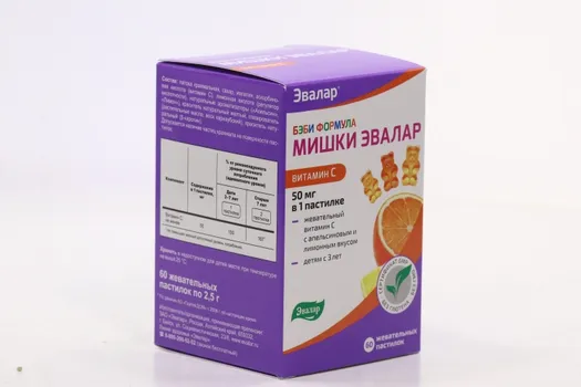 Бэби Формула мишки Эвалар с витамином С, 2,5 г, 60 шт, пастилки жевательные