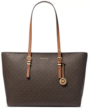 Сумка-тоут Quinn Extra Large Logo East West Michael Kors, коричневый/бежевый