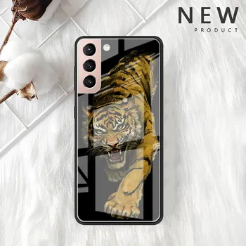 Чехол из стекла Tiger Animal для Samsung Galaxy S22 S20 FE S21 Plus, чехол для телефона S10 5G S9 Note 20 Ultra 10 Lite Shell Samsung S22 Ultra 5G