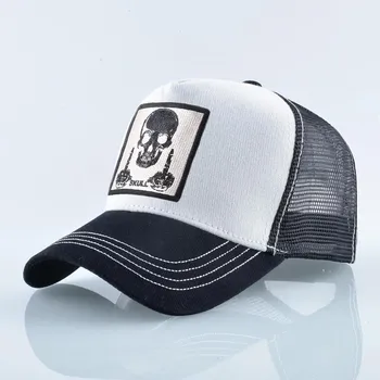 Мужская бейсболка с нашивкой в виде черепа Snapback в стиле хип-хоп, женская кепка-дальнобойщик, четырехсезонная уличная дышащая кепка с козырьком, костяная кепка 56-59CM