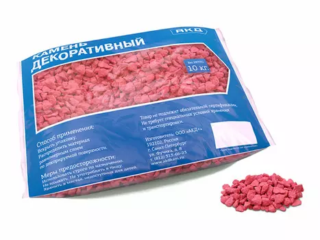 крошка мраморная окрашенная красная 5-10 мм 10 кг