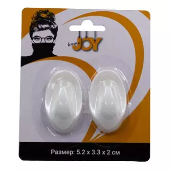 крючок одинарный JOY HOME самоклеящийся пластик белый 2шт