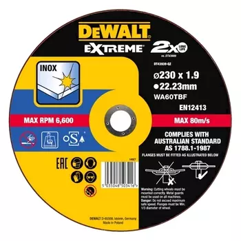 круг отрезной DEWALT Extreme по металлу 230х22,2х1,9мм тип 41