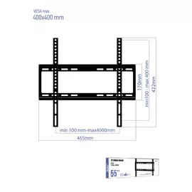 кронштейн TRESS WM 2044F VESA 75-400 до 40кг фикс/черн. для телевизора