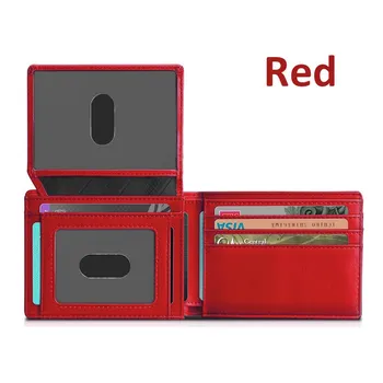 Мужские кошельки, тонкий двойной RFID-блокирующий защитный тонкий короткий многофункциональный кошелек с 2 ID-окнами, зажимами для денег чёрный