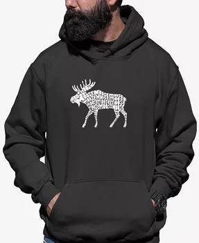 Мужской худи с длинным рукавом Moose Word Art LA Pop Art, серый