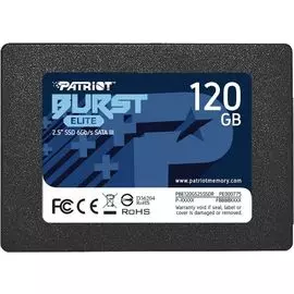 Накопитель SSD 2.5'' Patriot Memory PBE120GS25SSDR Burst Elite 120GB SATA 6Gb/s 3D TLC 450/320MB/s IOPS 40K/40K MTBF 2M