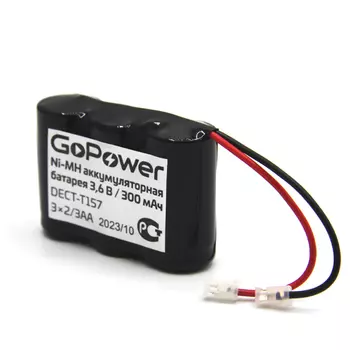 Аккумулятор для радиотелефонов GoPower T157 PC1 NI-MH 300mAh (1/15/180) Аккумулятор для радиотелефонов GoPower T157 (00-00015306)