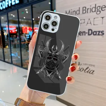Чехол для телефона Samurai Mask для iPhone 14 13 12 11 Pro Max X XR XS 8 7 Plus, цветной чехол для телефона из жидкого стекла iPhone 14