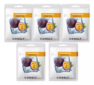 Увлажняющая тканевая маска для лица с экстрактом маракуйи Passion Fruit Moisturizing Mask Pack 20мл: Маска 5шт