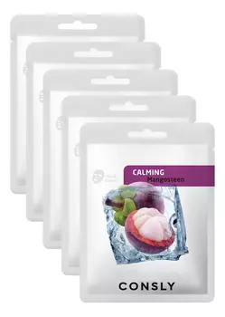 Успокаивающая тканевая маска для лица с экстрактом мангостина Mangosteen Calming Mask Pack 20мл: Маска 5шт