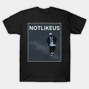 Мужская черная футболка с принтом, очень большая футболка Not Like Us - Kendrick Lamar No-Cut Transfer Paper Print Cotton Tshirt 3XL чёрный