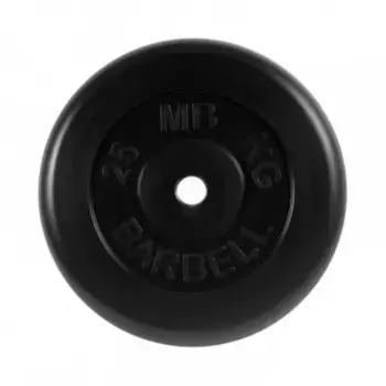 Диск обрезиненный, черного цвета, 31 мм MB Barbell MB-PltB31-25