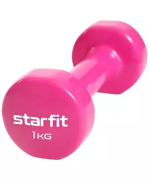 Гантель виниловая STARFIT Core DB-101 1 кг, розовый (пара)