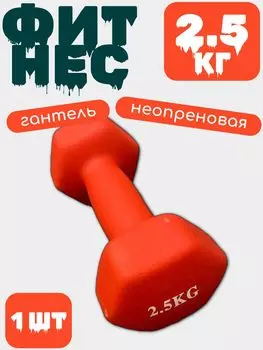 Гантель виниловая (железная) 2.5 кг