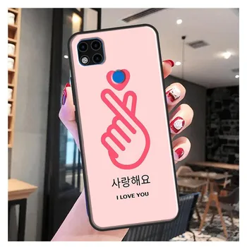 Чехол с милым корейским шрифтом Saranghae I love you для Redmi 10, чехол для Xiaomi Redmi Note 11 Pro 8 9 10 Pro 8T 9S 10S 9A 9C 9T, чехлы Redmi 7A