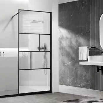 Неподвижная перегородка 120 см Vincea Walk-In HC Art VSW-1HC120CFB прозрачное/рифленое