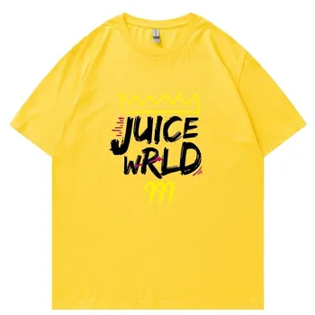 Футболки унисекс Rapper Juice Wrld в стиле хип-хоп, уличная модная хлопковая футболка оверсайз с короткими рукавами, забавные футболки, топы, одежда L