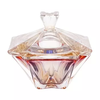 Конфетница 15 см Bohemia Gold Metropolitan с крышкой красный