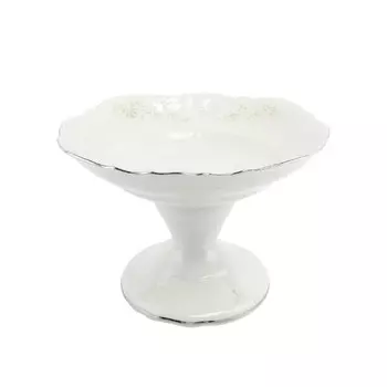Конфетница на ножке 13 см Bernadotte Платиновый узор Be-Ivory