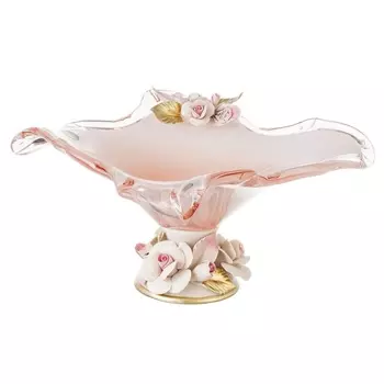 Конфетница White Cristal Розовый кварц квадратная