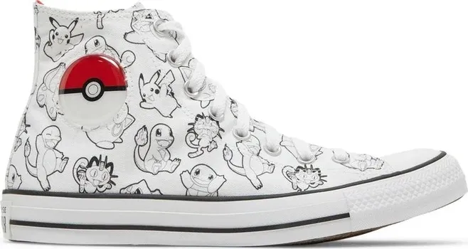 Кроссовки Converse Pokemon x Chuck Taylor All Star High Poke Ball, белый