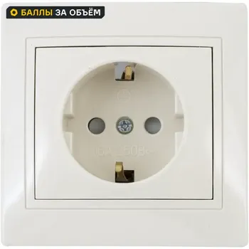 Розетка встраиваемая Tdm Electric Таймыр c заземлением со шторками цвет бежевый