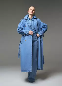 Джинсовый плащ, Голубой