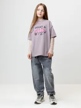 Футболка для девочек CROCKID, КР 302867, цвет - фиолетовый